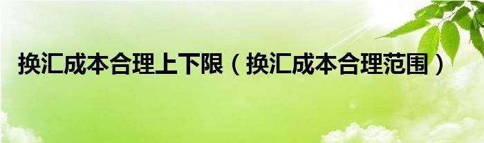 换汇成本合理上下限（换汇成本合理范围）