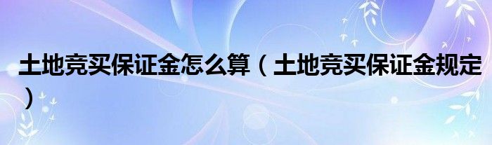 土地竞买保证金怎么算（土地竞买保证金规定）