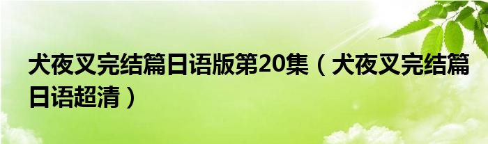 犬夜叉完结篇日语版第20集（犬夜叉完结篇日语超清）