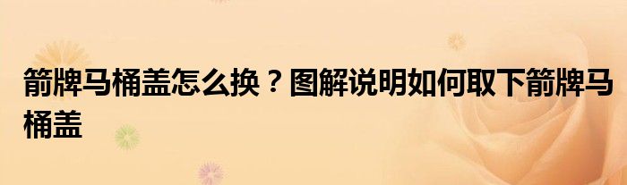 箭牌马桶盖怎么换？图解说明如何取下箭牌马桶盖