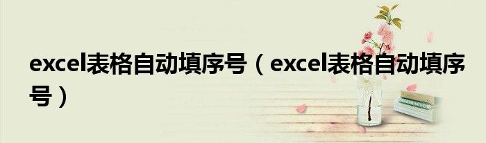 excel表格自动填序号（excel表格自动填序号）