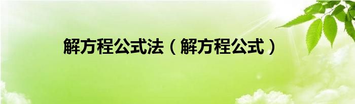 解方程公式法（解方程公式）