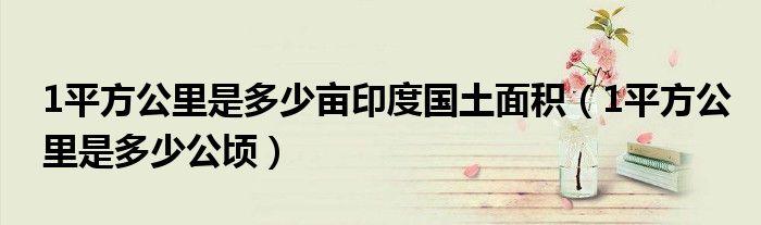 1平方公里是多少亩印度国土面积（1平方公里是多少公顷）