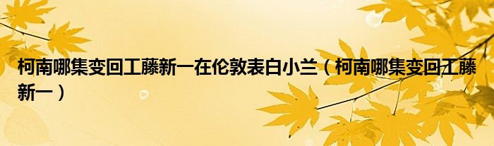 柯南哪集变回工藤新一在伦敦表白小兰（柯南哪集变回工藤新一）