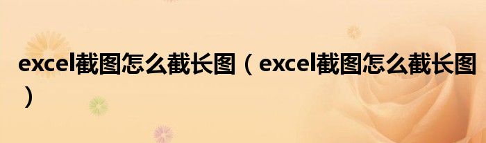 excel截图怎么截长图（excel截图怎么截长图）