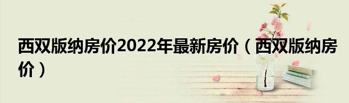 西双版纳房价2022年最新房价（西双版纳房价）