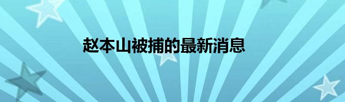 赵本山被捕的最新消息