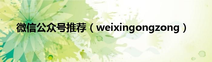 微信公众号推荐（weixingongzong）