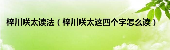 梓川咲太读法（梓川咲太这四个字怎么读）