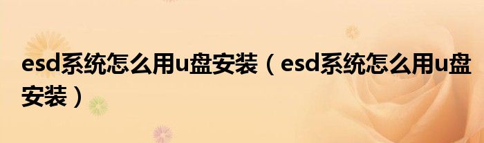 esd系统怎么用u盘安装（esd系统怎么用u盘安装）