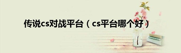 传说cs对战平台（cs平台哪个好）