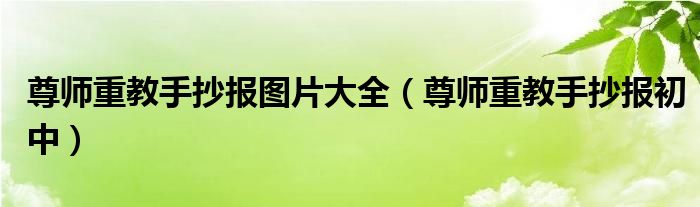 尊师重教手抄报图片大全（尊师重教手抄报初中）