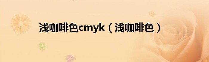 浅咖啡色cmyk（浅咖啡色）