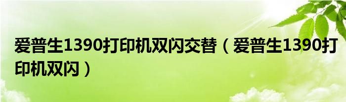 爱普生1390打印机双闪交替（爱普生1390打印机双闪）