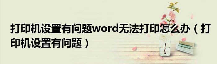 打印机设置有问题word无法打印怎么办（打印机设置有问题）