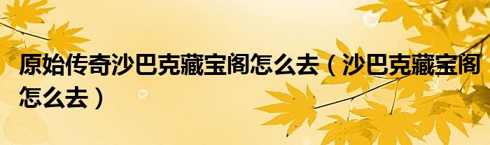 原始传奇沙巴克藏宝阁怎么去（沙巴克藏宝阁怎么去）