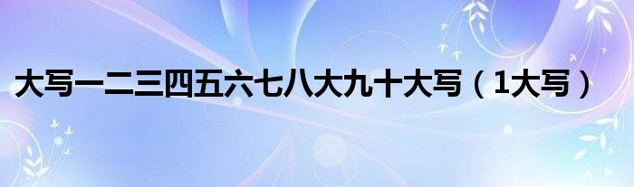 大写一二三四五六七八大九十大写（1大写）