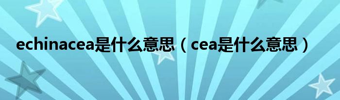 echinacea是什么意思（cea是什么意思）