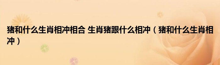 猪和什么生肖相冲相合 生肖猪跟什么相冲（猪和什么生肖相冲）