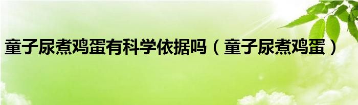 童子尿煮鸡蛋有科学依据吗（童子尿煮鸡蛋）