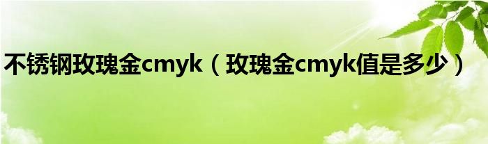 不锈钢玫瑰金cmyk（玫瑰金cmyk值是多少）