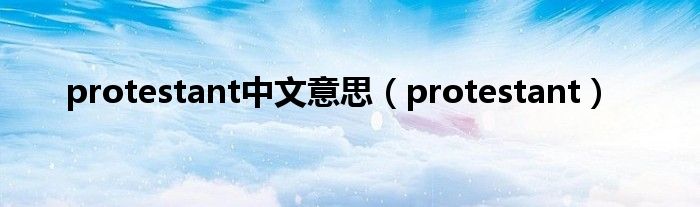 protestant中文意思（protestant）