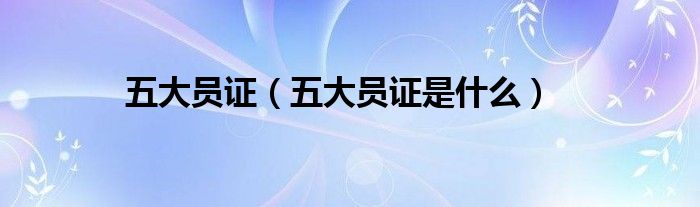 五大员证（五大员证是什么）