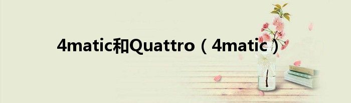 4matic和Quattro（4matic）