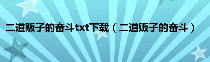 二道贩子的奋斗txt下载（二道贩子的奋斗）