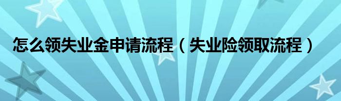 怎么领失业金申请流程（失业险领取流程）