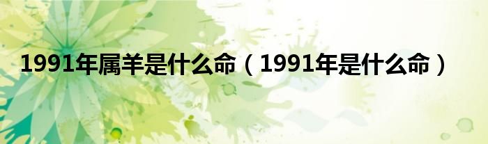 1991年属羊是什么命（1991年是什么命）