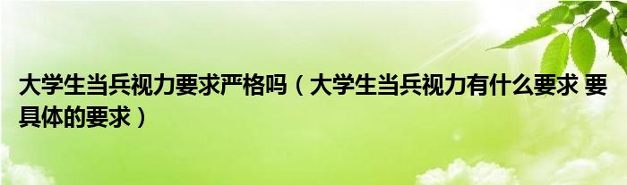 大学生当兵视力要求严格吗（大学生当兵视力有什么要求 要具体的要求）