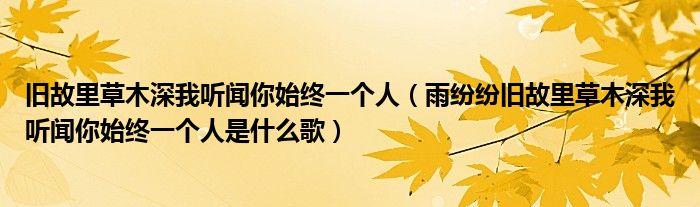 旧故里草木深我听闻你始终一个人（雨纷纷旧故里草木深我听闻你始终一个人是什么歌）