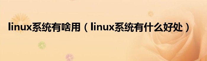 linux系统有啥用（linux系统有什么好处）