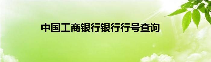 中国工商银行银行行号查询