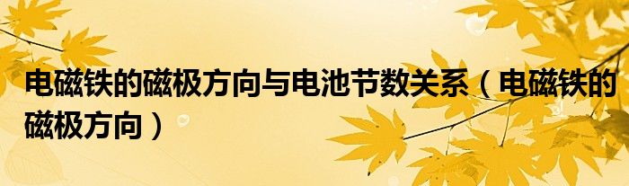 电磁铁的磁极方向与电池节数关系（电磁铁的磁极方向）