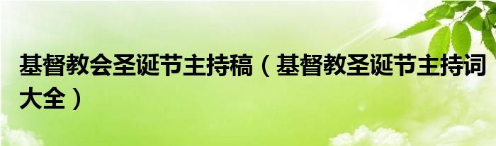 基督教会圣诞节主持稿（基督教圣诞节主持词大全）