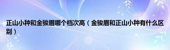 正山小种和金骏眉哪个档次高（金骏眉和正山小种有什么区别）