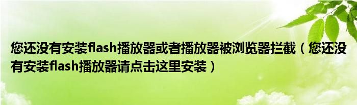 您还没有安装flash播放器或者播放器被浏览器拦截（您还没有安装flash播放器请点击这里安装）