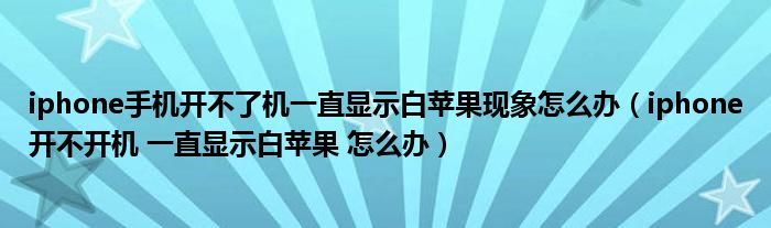 iphone手机开不了机一直显示白苹果现象怎么办（iphone开不开机 一直显示白苹果 怎么办）