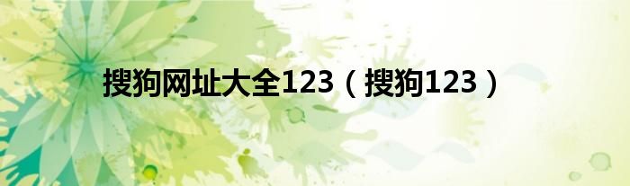 搜狗网址大全123（搜狗123）