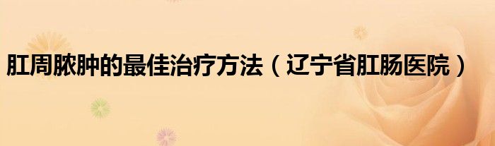 肛周脓肿的最佳治疗方法（辽宁省肛肠医院）