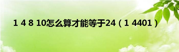 1 4 8 10怎么算才能等于24（1 4401）