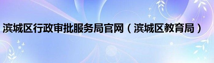 滨城区行政审批服务局官网（滨城区教育局）