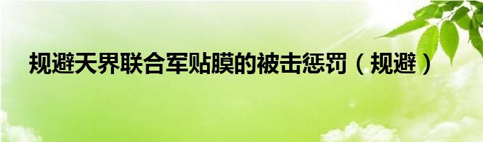 规避天界联合军贴膜的被击惩罚（规避）