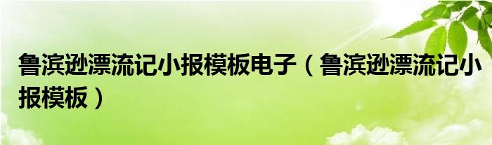 鲁滨逊漂流记小报模板电子（鲁滨逊漂流记小报模板）