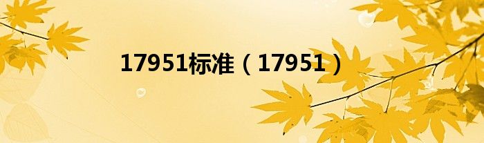 17951标准（17951）