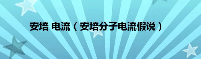 安培 电流（安培分子电流假说）