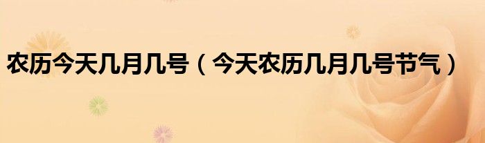 农历今天几月几号（今天农历几月几号节气）