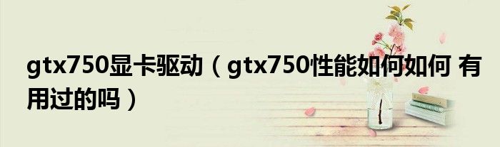 gtx750显卡驱动（gtx750性能如何如何 有用过的吗）